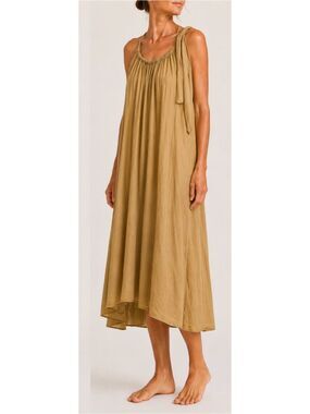 CP Shades Cotton Silk Blend Asymmetric Halter Midi Dress Size Small USA